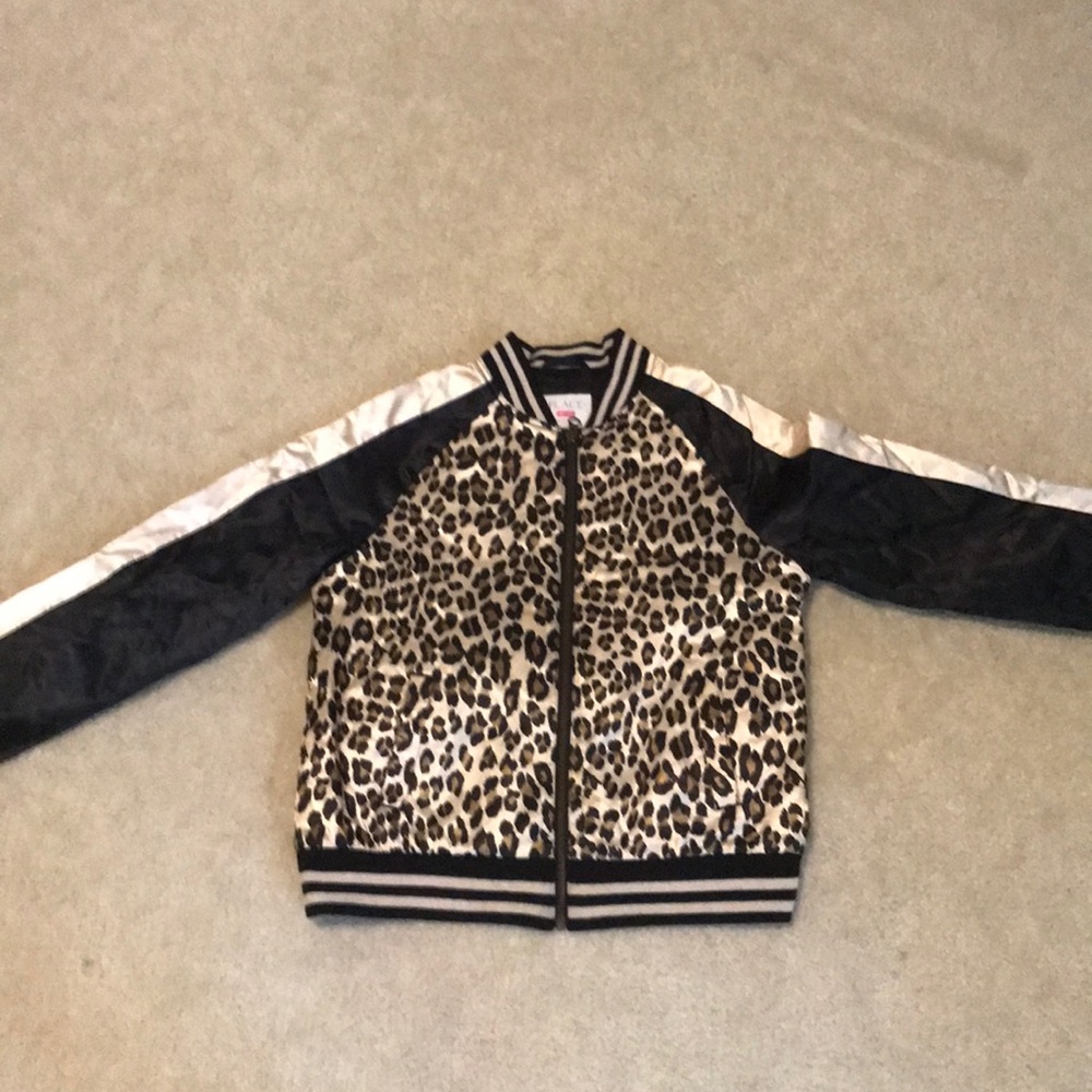 Leopard Print Kids Jacket with Black and Cream Accents